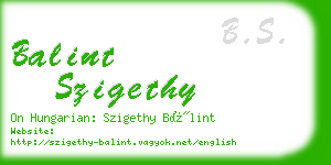 balint szigethy business card